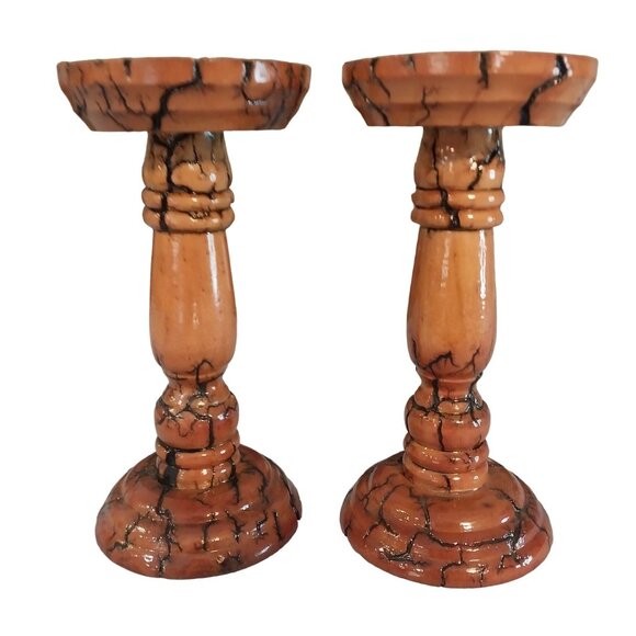 Other - Unique Burned Wood Candle Holders Signed And Numbered By The Artist